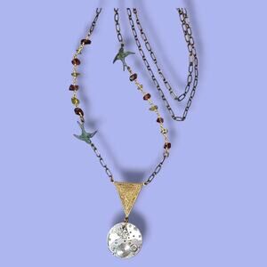 Artisan‎ Steampunk Y-drop Necklace Watch Gears Birds 30"